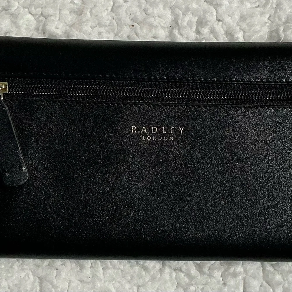 RADLEY LONDON Black Matinee Flapover Wallet 7 1/2” X 4” - Picture 2 of 11
